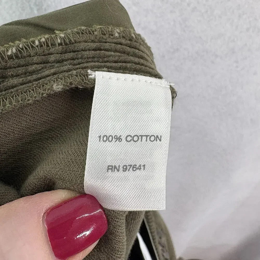 J Jill Women’s Plus Sz 28 Olive‎ Green Cropped Wide Leg Corduroy Pants NWT